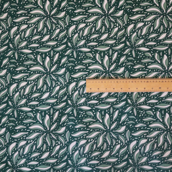 Deep Teal and Ivory Foliage Upholstery Fabric DP-05