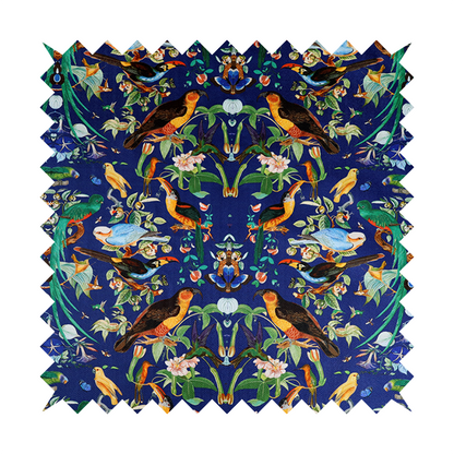 Jewel-Toned Exotic Birds and Tropical Floral Upholstery Fabric DP-06 - Handmade Cushions