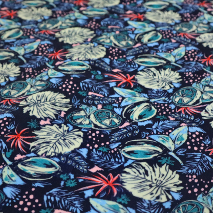 Indigo and Mint Botanical Cluster Upholstery Fabric DP-09 - Handmade Cushions