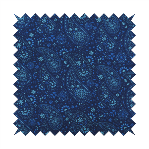 Midnight Navy Paisley Upholstery Fabric DP-100 - Roman Blinds