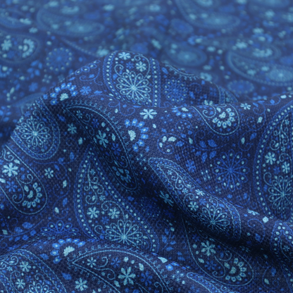 Midnight Navy Paisley Upholstery Fabric DP-100 - Roman Blinds
