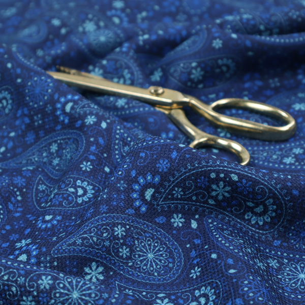 Midnight Navy Paisley Upholstery Fabric DP-100 - Roman Blinds