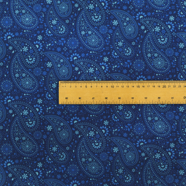 Midnight Navy Paisley Upholstery Fabric DP-100 - Roman Blinds