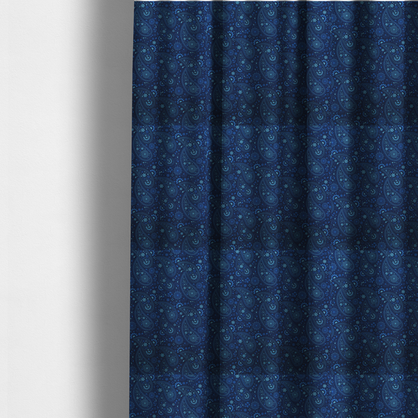 Midnight Navy Paisley Upholstery Fabric DP-100 - Made To Measure Curtains