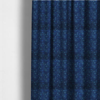 Midnight Navy Paisley Upholstery Fabric DP-100 - Made To Measure Curtains