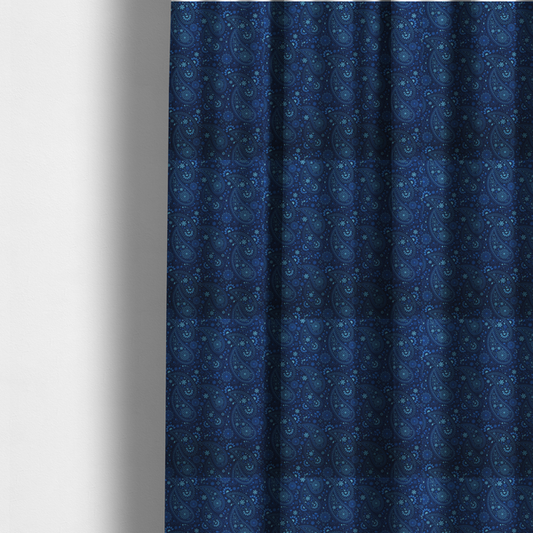 Midnight Navy Paisley Upholstery Fabric DP-100 - Made To Measure Curtains
