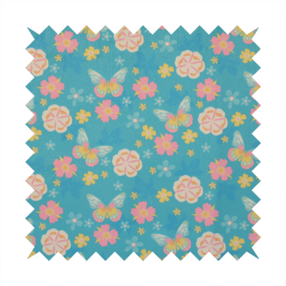 Summer Meadow Butterfly Upholstery Fabric DP-102 - Roman Blinds