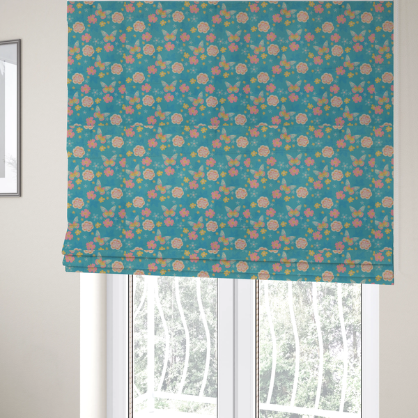 Summer Meadow Butterfly Upholstery Fabric DP-102 - Roman Blinds