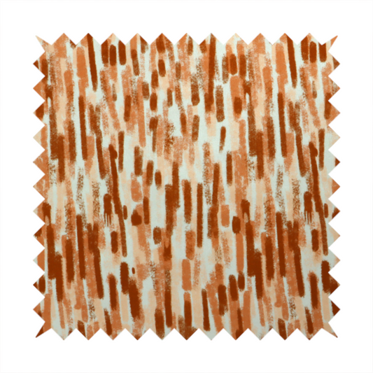 A textured abstract pattern featuring vertical brushstrokes or chalk-like marks in shades of warm terracotta and burnt orange against a light off-white or cream background.