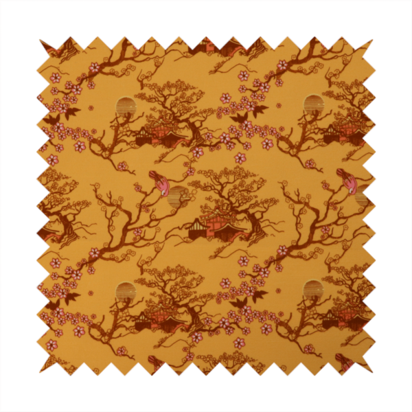 Sunset Sakura Garden Upholstery Fabric DP-104