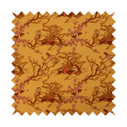 Sunset Sakura Garden Upholstery Fabric DP-104