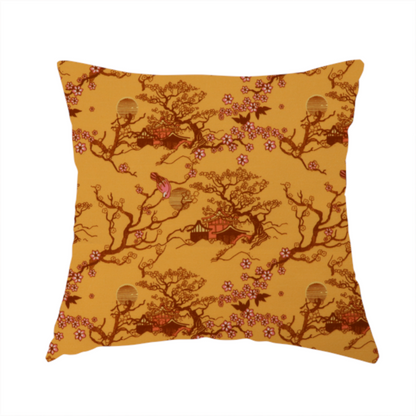 Sunset Sakura Garden Upholstery Fabric DP-104 - Handmade Cushions