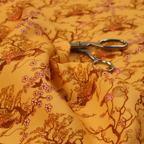 Sunset Sakura Garden Upholstery Fabric DP-104