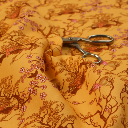 Sunset Sakura Garden Upholstery Fabric DP-104