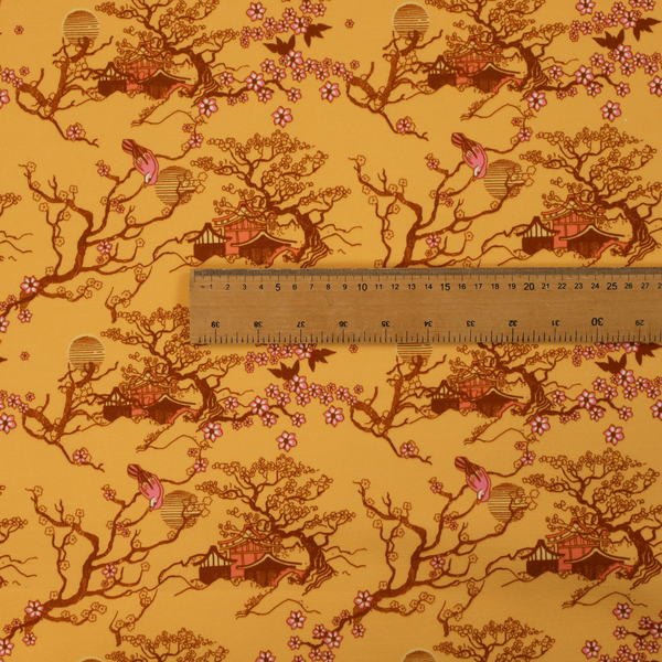 Sunset Sakura Garden Upholstery Fabric DP-104