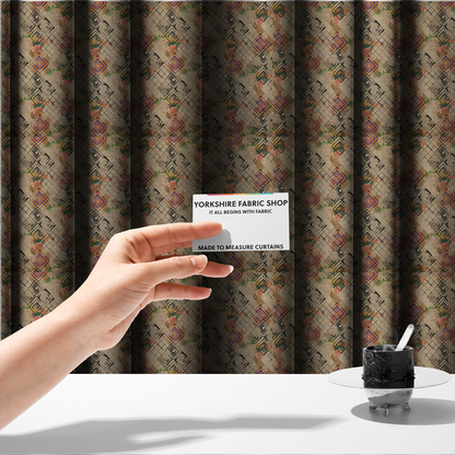 Modernist Diamond Grid Upholstery Fabric DP-105 - Made To Measure Curtains