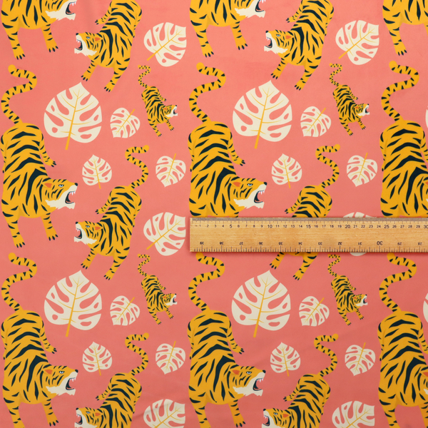 Tigers styled in roaring, crouching, or pouncing poses facing towards the right.