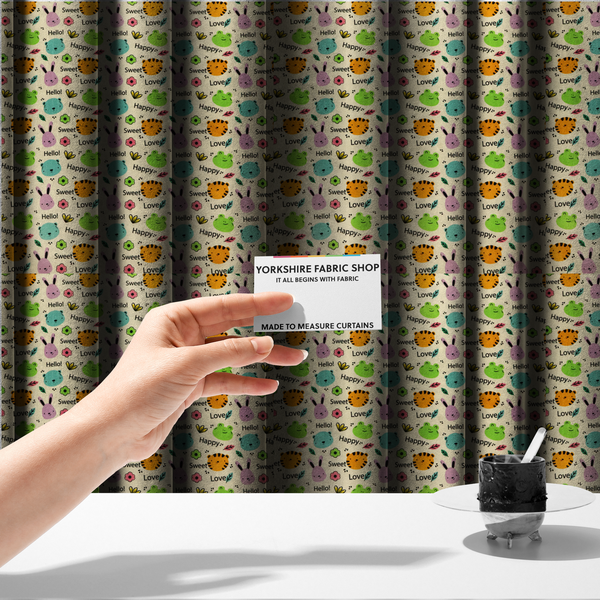 Sweet Little Loves Cartoon Upholstery Fabric DP-107 - Made To Measure Curtains