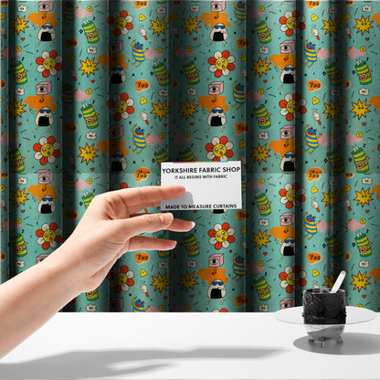 Doodle Mania Upholstery Fabric DP-110 - Made To Measure Curtains