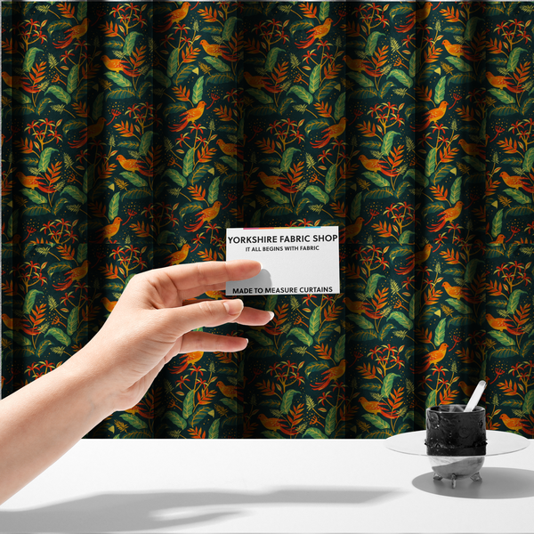 Midnight Tropics Paradise Upholstery Fabric DP-111 - Made To Measure Curtains