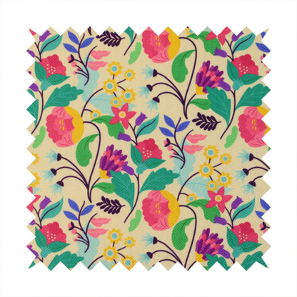 Teal & Tangerine Garden Upholstery Fabric DP-112