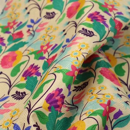 Teal & Tangerine Garden Upholstery Fabric DP-112