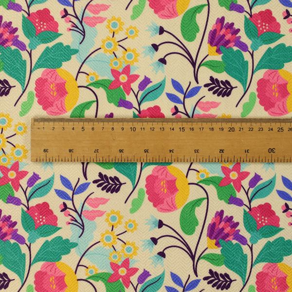 Teal & Tangerine Garden Upholstery Fabric DP-112