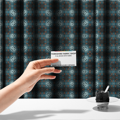 Copper Constellation Kaleidoscope Upholstery Fabric DP-113 - Made To Measure Curtains