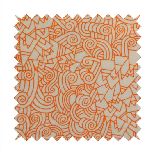 Tangerine Dream Doodle Upholstery Fabric DP-114