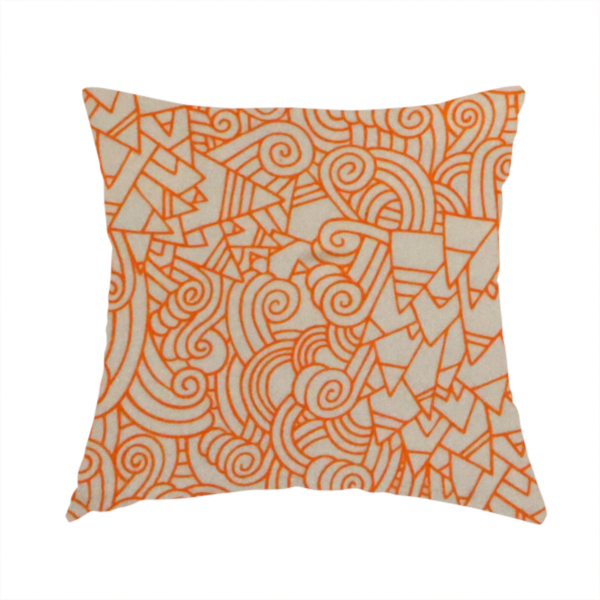 Tangerine Dream Doodle Upholstery Fabric DP-114 - Handmade Cushions