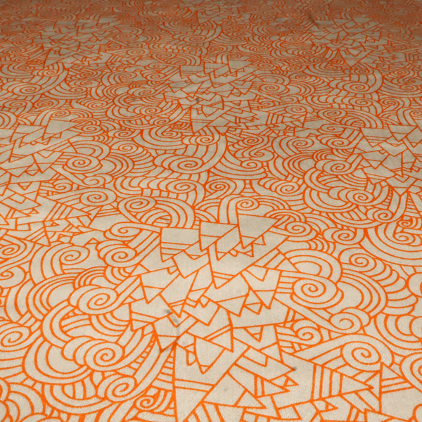 Tangerine Dream Doodle Upholstery Fabric DP-114 - Handmade Cushions
