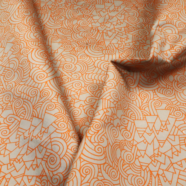 Tangerine Dream Doodle Upholstery Fabric DP-114 - Handmade Cushions
