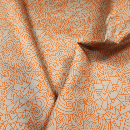 Tangerine Dream Doodle Upholstery Fabric DP-114 - Handmade Cushions