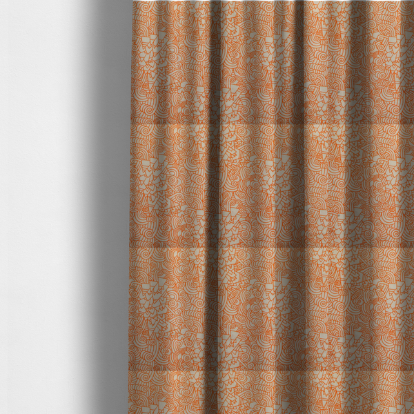 Tangerine Dream Doodle Upholstery Fabric DP-114 - Made To Measure Curtains