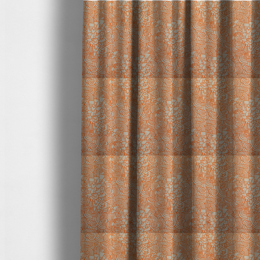 Tangerine Dream Doodle Upholstery Fabric DP-114 - Made To Measure Curtains