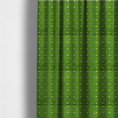 Psychedelic Lime Geometric Upholstery Fabric DP-115 - Made To Measure Curtains