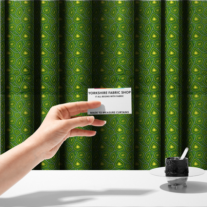 Psychedelic Lime Geometric Upholstery Fabric DP-115 - Made To Measure Curtains