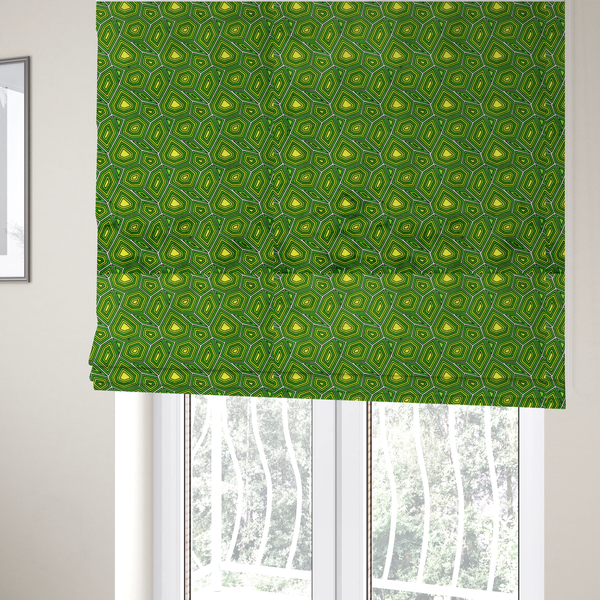 Psychedelic Lime Geometric Upholstery Fabric DP-115 - Roman Blinds