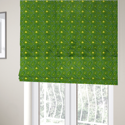 Psychedelic Lime Geometric Upholstery Fabric DP-115 - Roman Blinds