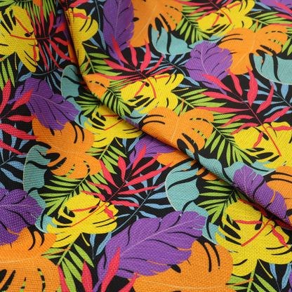 Neon Jungle Leaf Upholstery Fabric DP-119 - Roman Blinds