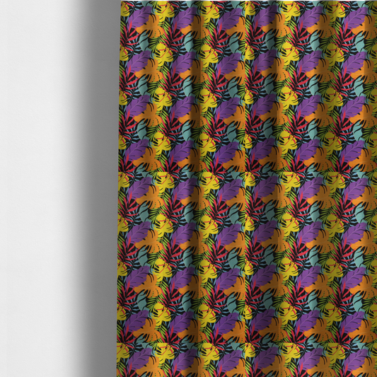 Neon Jungle Leaf Upholstery Fabric DP-119 - Made To Measure Curtains