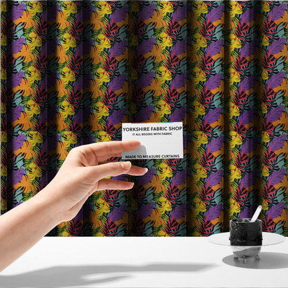 Neon Jungle Leaf Upholstery Fabric DP-119 - Made To Measure Curtains