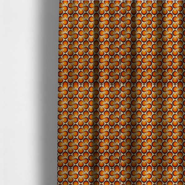 Vintage Tangerine Bubble Upholstery Fabric DP-120 - Made To Measure Curtains