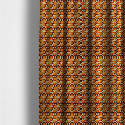 Vintage Tangerine Bubble Upholstery Fabric DP-120 - Made To Measure Curtains