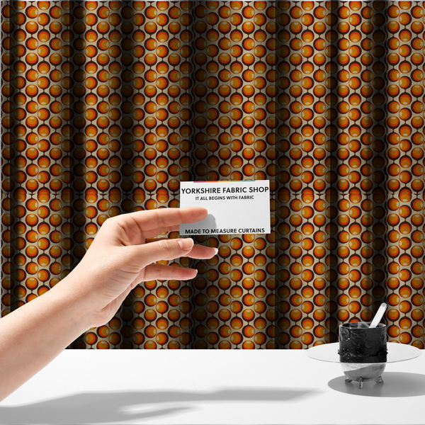 Vintage Tangerine Bubble Upholstery Fabric DP-120 - Made To Measure Curtains