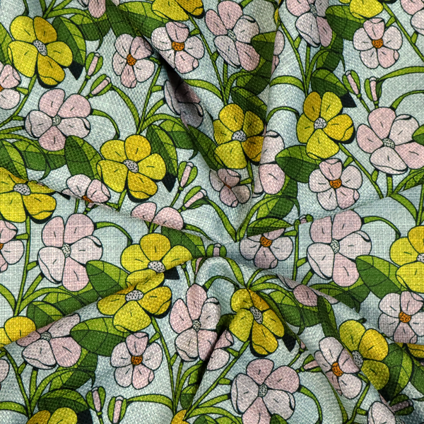 Sunshine and Blush Vintage Bloom Upholstery Fabric DP-124 - Made To Measure Curtains