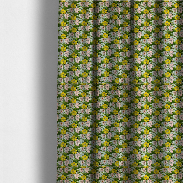 Sunshine and Blush Vintage Bloom Upholstery Fabric DP-124 - Made To Measure Curtains