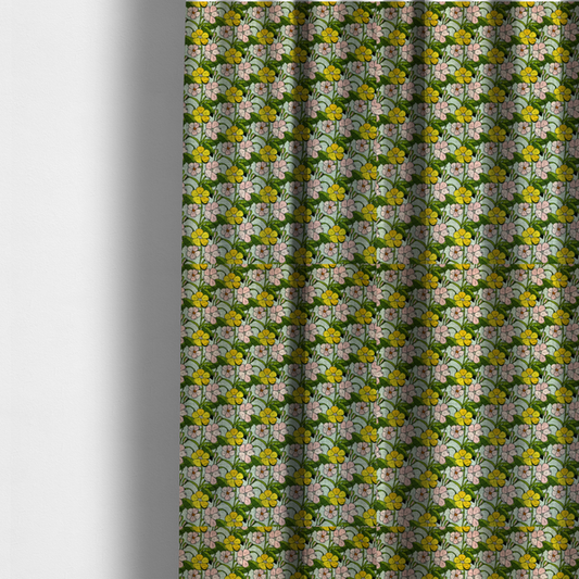 Sunshine and Blush Vintage Bloom Upholstery Fabric DP-124 - Made To Measure Curtains