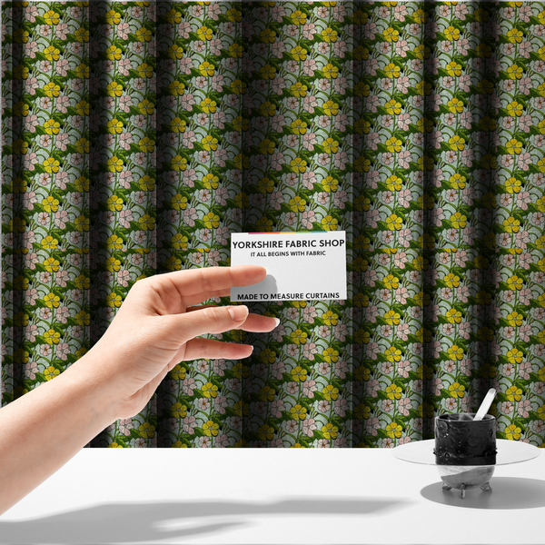 Sunshine and Blush Vintage Bloom Upholstery Fabric DP-124 - Made To Measure Curtains