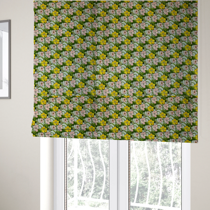 Sunshine and Blush Vintage Bloom Upholstery Fabric DP-124 - Roman Blinds